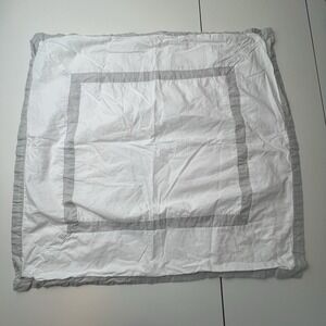 Ballard Designs Trim Gray  White Banding Euro Size Sham Cotton